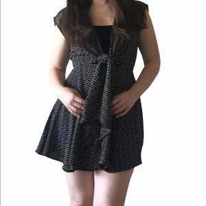 Shein Black Floral Wrap Dress